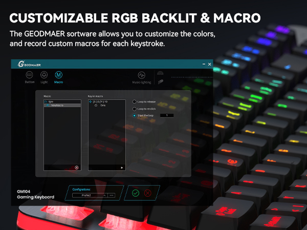 104 keys wired RGB gaming keyboard