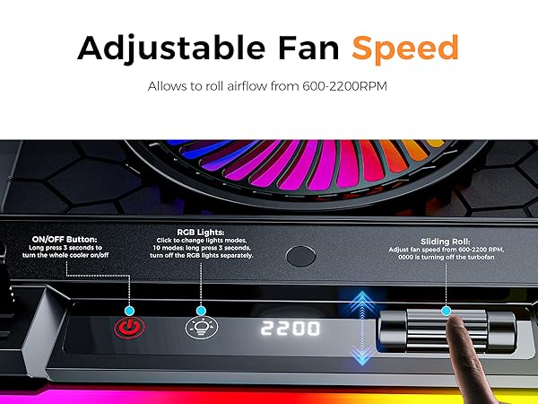 LCD display easy to operate laptop cooler