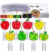 Winlyn 24 Sets Apple Suncatchers Wind Chimes Ornaments Decorations DIY Window Paint Art Sun Catch...