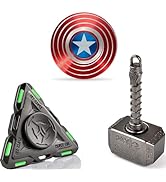 Thor Hammer Fidget Spinner Toys for Kids Adults, Glow in The Dark Luminous Tri Spinner, Metal 2 i...