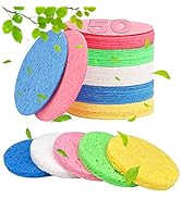 METUUTER 50 PCS Compressed Facial Sponges for Estheticians- 100% Natural Cellulose Face Cleansing...