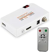HDMI RF Modulator VHF Coaxial Converter HD 1080P Input Coax Output Adapter w/Remote for Laptop PC...