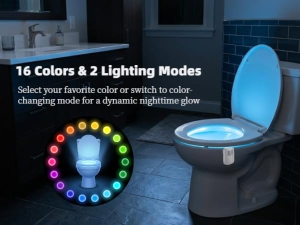 Chunace USB-C Rechargeable and 16 colors toilet light soft glowing in the nighttime