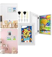 2Pcs Kids Art Frame Changeable 8.5x11 Letter Size Display with Mat Kids Artwork Frame Front Openi...