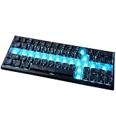 JSJT Forged Carbon-Look Black Keycaps, Side-Printed Cherry Profile Transparent Blue Sword-Themed ...