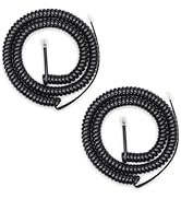 Awishwell 16FT Uncoiled Phone Cord, 2FT Coiled, 2 Pack Telephone Cord, RJ9 Phone Cords for Landli...