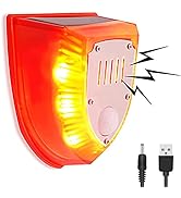 2-Pack Solar Strobe Alarm Light: Solar Alarm Light with Motion Detector 129db Sound Security Sire...