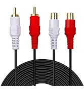 Vrllinking 2 RCA Cable,Gold Plated 2 RCA Male to Female Stereo Audio Extension Cable (3m)
