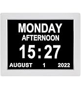 TSITSC 8" Digital Calendar, 3 Medication Reminders + Auto Dimming Clock Date and Time Day of The ...