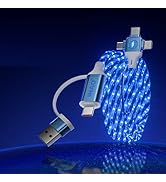 IHAO Multi Ports Charger Cable 6 Combinations in One Cable USBA/USBC to USB C/MicroUSB Fast Charg...