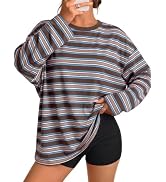 Trendy Queen Women's Striped Oversized Long Sleeve Shirt Tops | Trendy Tops,Y2k Style,Fashion Win...