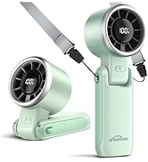 WHATOOK Portable Handheld Turbo Fan: Mini Fans with 5 Gear Wind, 4000mAh Battery Operated Recharg...
