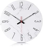 Henescribe 10in Glass Wall Clocks for Living Room Decor, Decorative Wall Clocks Battery Operated,...