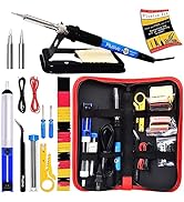 Soldering Iron Kit, 60W Soldering Iron Adjustable Temperature, 2 pcs Interchangeable Soldering Ir...