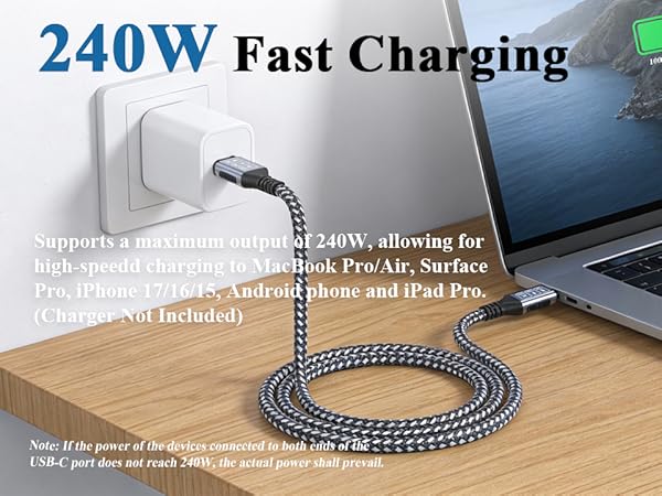 20ft usb c cable 240w