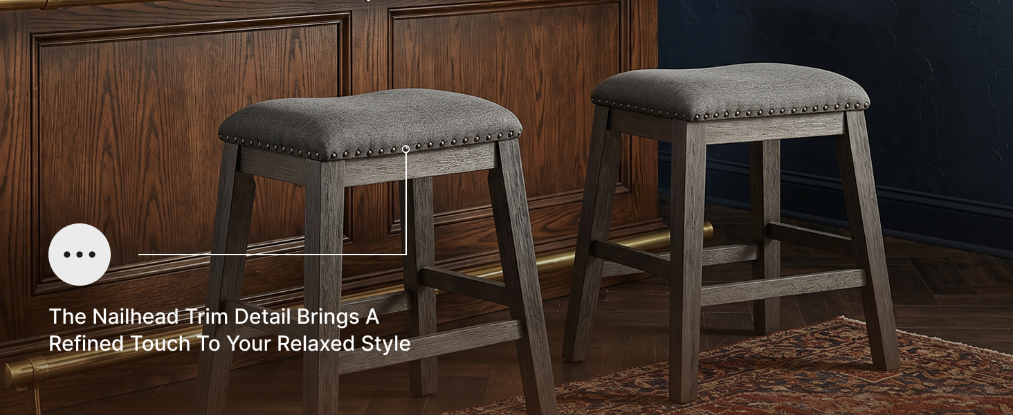Side profile of a 24-inch high backless chair perfectly scaled for standard kitchen counters