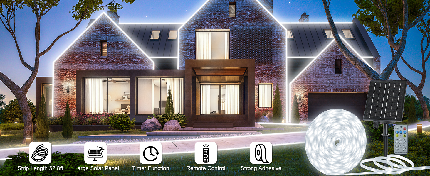 led strip lights solar outdoor strip lights waterproof led strip lights with remote 