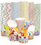Cididu 240 Pack Paper Ice Cream Cups, 8 Oz Disposable Dessert Snack Bowls, Parties Suppliers Trea...