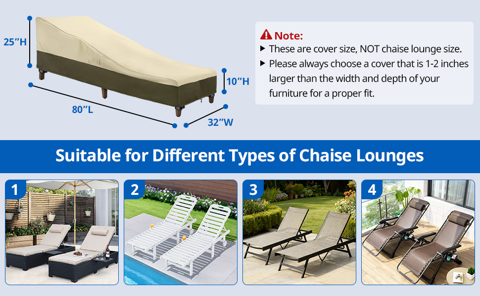Suitable for Different Types of chaise Lounges