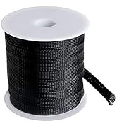 100 Feet -1/2 inch Flexible Expandable Braided Cable Sleeve, Wire Loom Sleeving and Organizer, Pr...