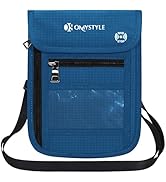OMYSTYLE Neck Wallet, RFID Passport Holder for Travel, Adjustable Neck Strap, Waterproof Neck Pou...