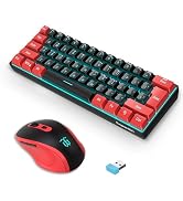 Snpurdiri 2.4G Wireless Gaming Keyboard and Mouse Combo, Include Mini 60% Merchanical Feel Keyboa...