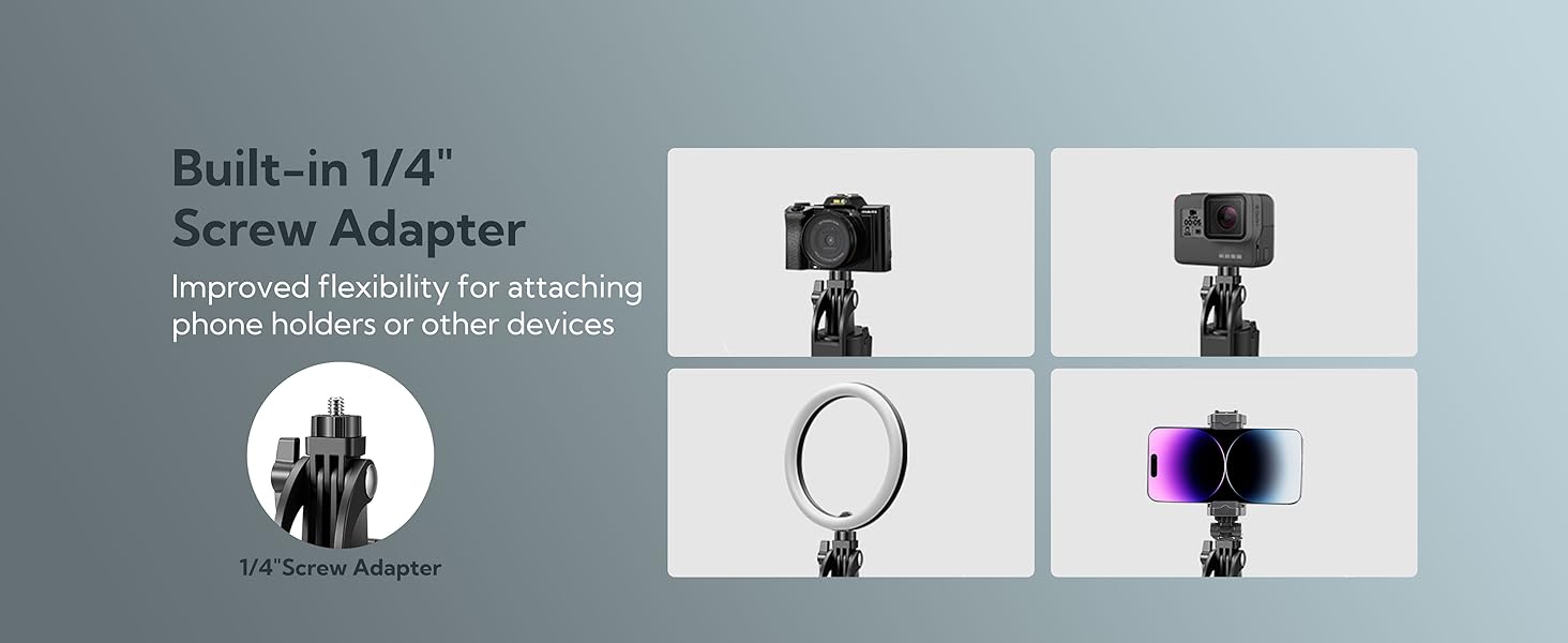 Built-in 1/4 Screw Adapter