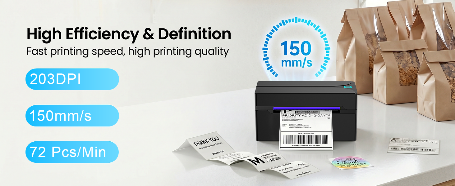 N40 Thermal printer with 203 DPI high definition and high printing speed
