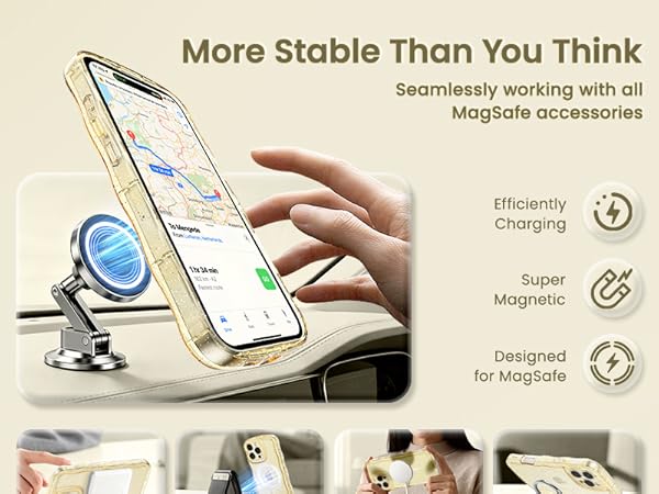 crystal Clear case transparent case magnetic case glitter case Glossy case cute case aesthetic case