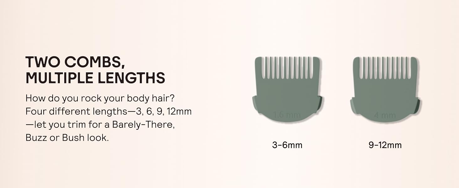 2 combs, multiple lengths: 3-6mm and 9-12mm