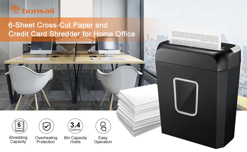 Bonsaii 6-sheet Cross-Cut Shredder