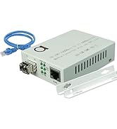 Multimode LC 850 nm Gigabit Fiber Media Converter - Includes SFP 550 m (0.34 Miles) LC – to UTP C...