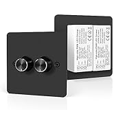 VIPMOON DC12V/24V RV LED Dimmer Switch 2 Gang 120W PWM Led Light Dimmer On/Off Rotary Dimmer for ...