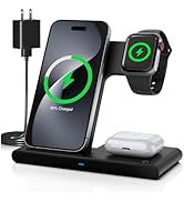 3 in 1 Charging Station: Charger Desk Stand Multiple Devices for iPhone 16e 16 15 14 13 12 Pro Ma...