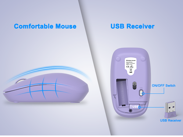 Wireless Keyboard and Mouse Combo, Full Size Silent Ergonomic Keyboard Mouse