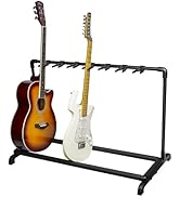 AZOR Multi Guitar Stand Rack with Folding Design, 7 Holder Guitar Rack for Acoustic, Electric or ...