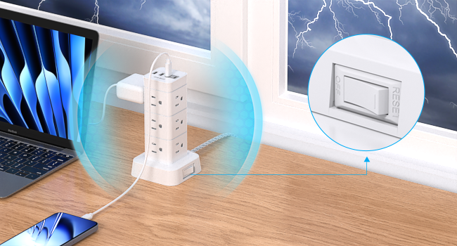 surge protector power strip tower