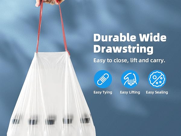 1.6 Gallon Drawstring Trash Bags