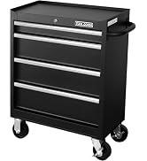 Tool Storage Cabinet/Cart, Metal Tool Cabinet, Rolling Wheel, Ball Bearing Sliders, Black Powder ...