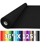 Vanhench 36"x1500" (125') Black Wrapping Paper, Solid Color Kraft Paper Roll for Bulletin Board P...