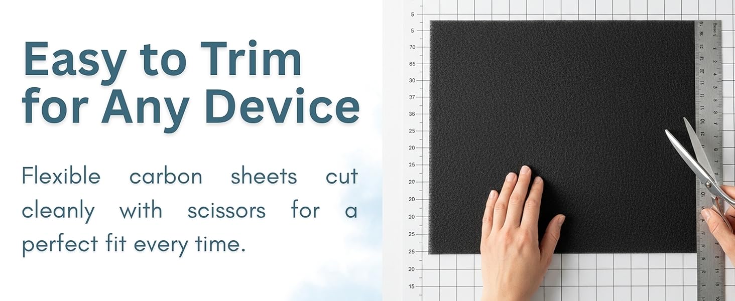 easy to trim for any device flexible carbon sheet cut cleanly with scissors for a perfect fit every