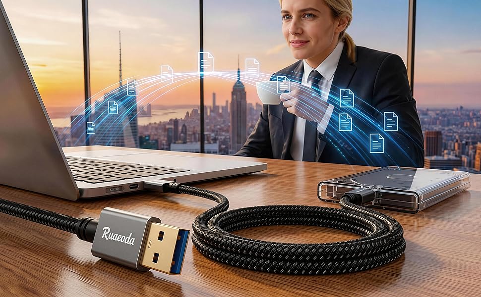 Plug and play double USB A cable for car DVD smart TV enclosure radiator high speed