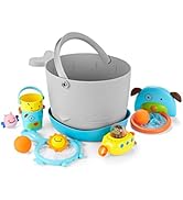 Skip Hop Baby Bath Toy Filled Bucket, Bath Toy &amp; Bucket Gift Set, Grey