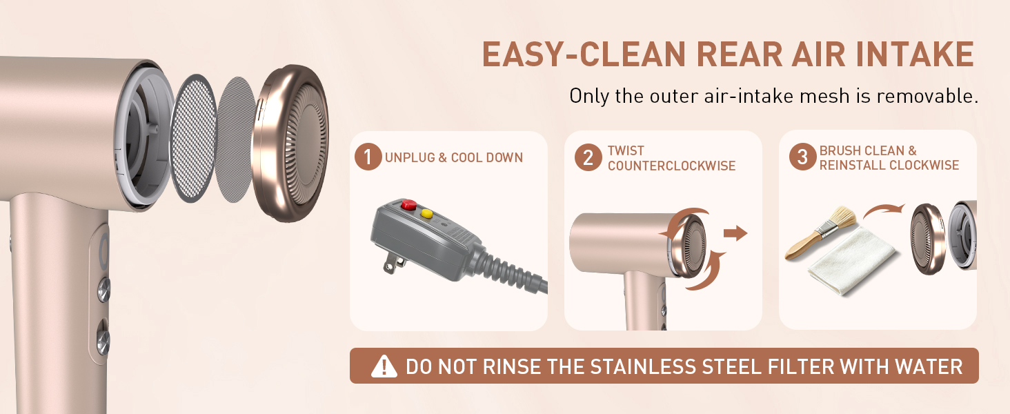 EASY-CLEAN REAR AIR INTAKE