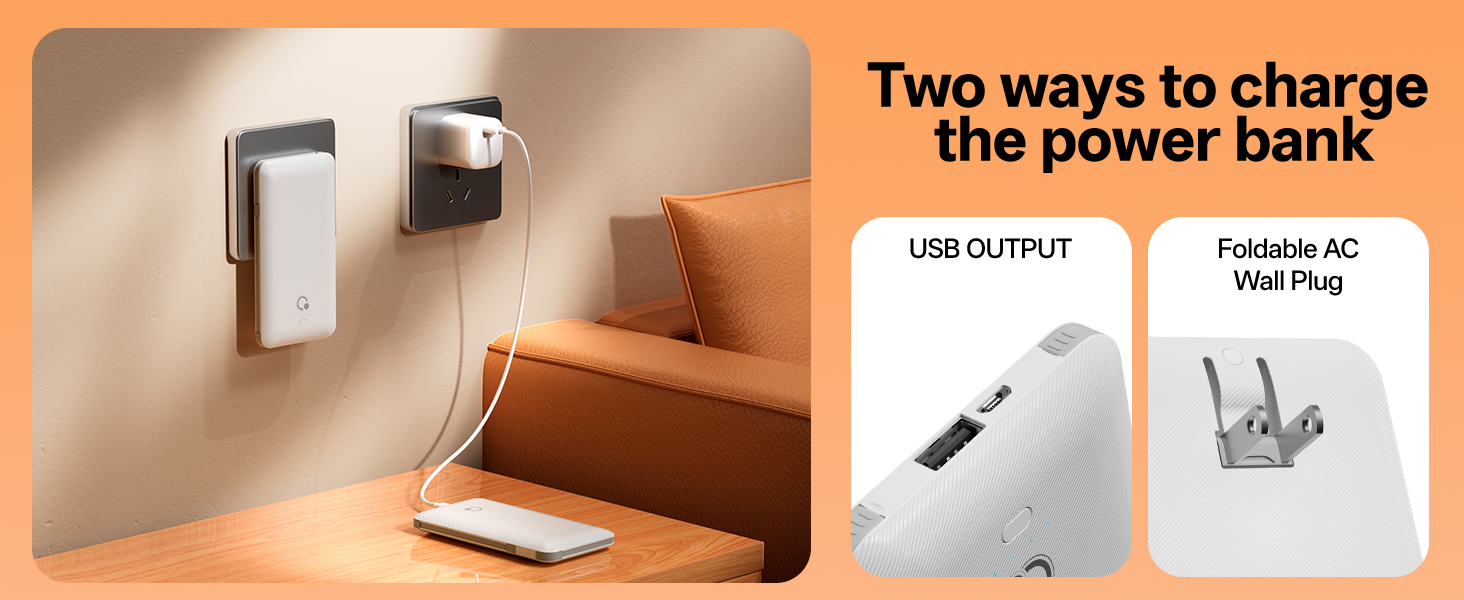 portable charger with wall plug