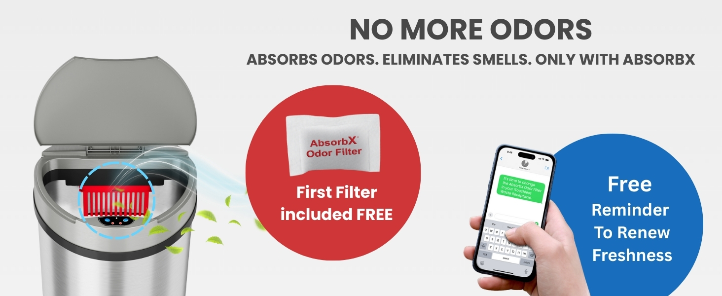 No more odors with AbsorbX filter