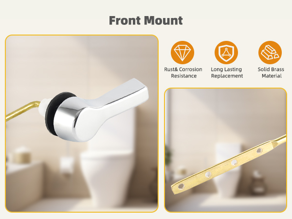 universal front mount toilet handle tank flush lever replacement