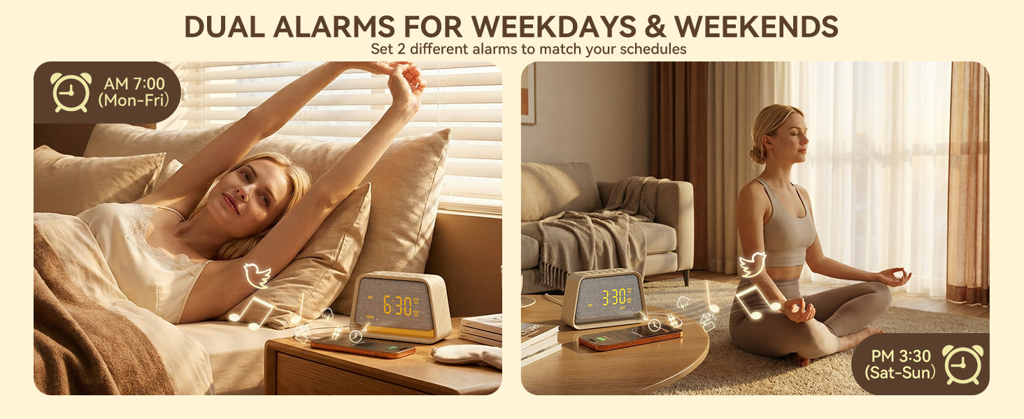dual alarm clocks for bedrooms