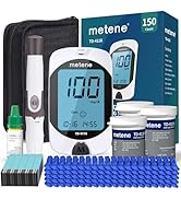 Metene TD-4116 Blood Glucose Monitor Kit, 150 Glucometer Strips, 150 Lancets, 1 Blood Sugar Monit...