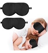 Silk Sleep Mask Eye Cover, 100% Real Natural Eye Mask for Sleeping with Adjustable Strap, 100% Si...
